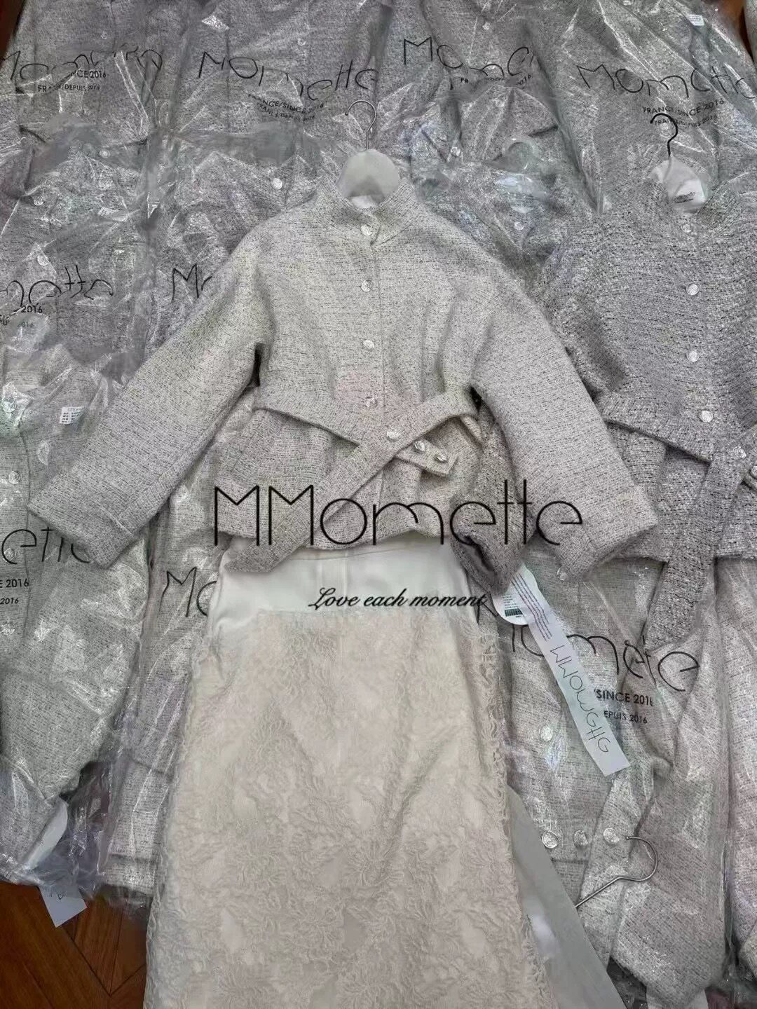 深圳南油设计师品牌MOMETTE秋冬新款爆款气质小香风外套女装