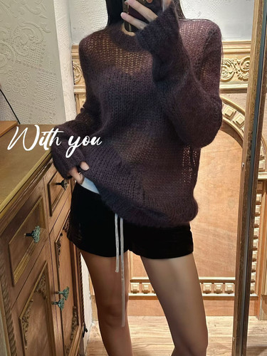 深圳26春夏新款小众设计师品牌Withyou予你毛衣搭配绑带短裤