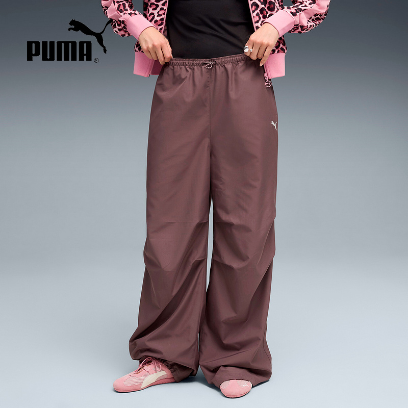 PUMA彪马女裤秋季新款休闲运动裤宽松舒适阔腿梭织长裤633978-88