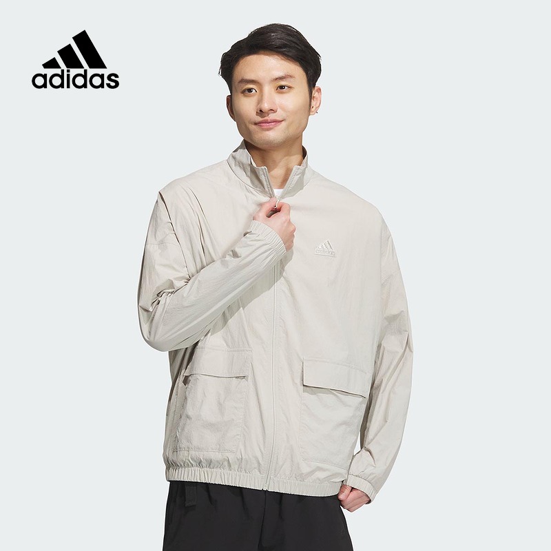 adidas阿迪达斯运动外套男装2025春季新款梭织防风立领夹克IT3955