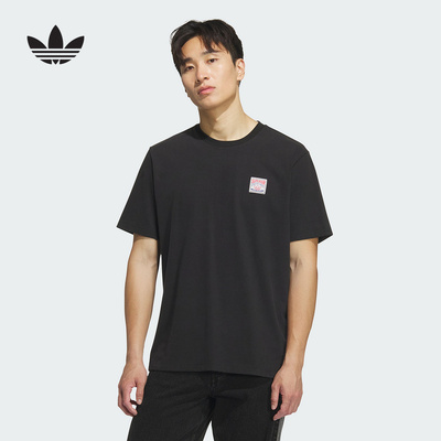 adidas阿迪达斯秋新款男时尚棉质休闲运动宽松印花短袖T恤 KD1852