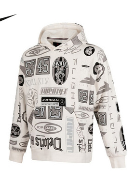 NIKE耐克Jordan男款套头衫2025春季连帽针织印花套头衫HM7255-133