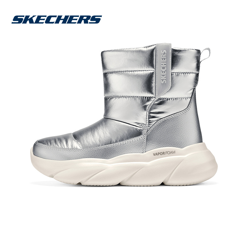 斯凯奇户外雪地靴25冬季女士轻便保暖舒适运动休闲鞋168065/SIL