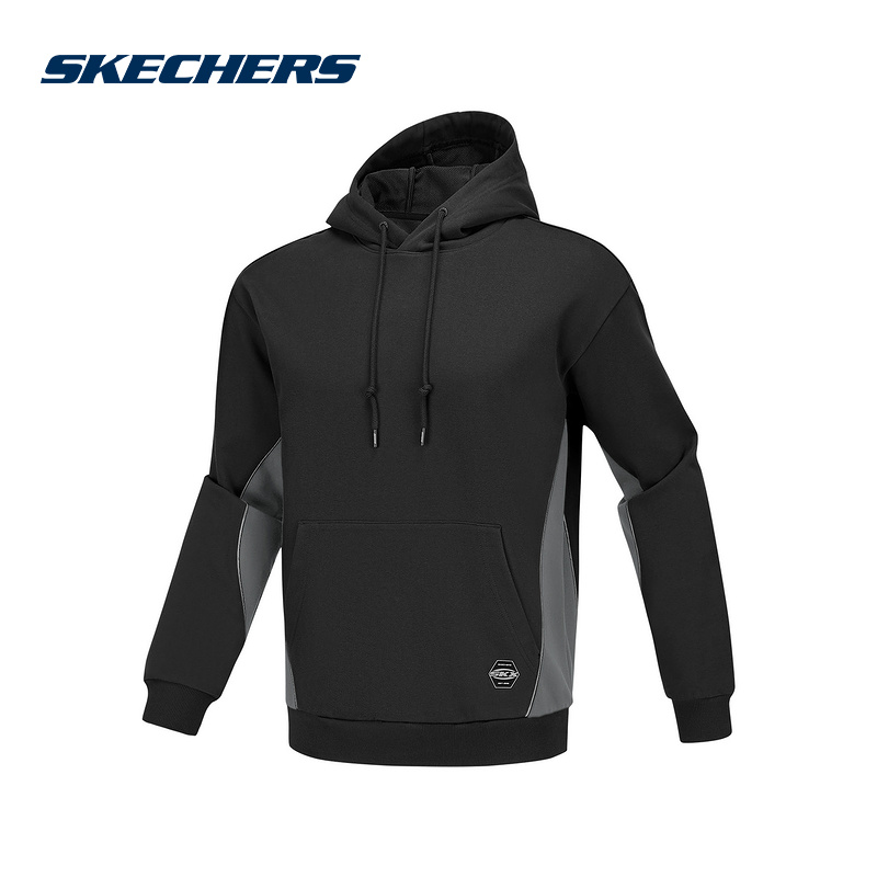 Skechers斯凯奇25春新款男女同款舒适连帽套头卫衣 P424U012/0018