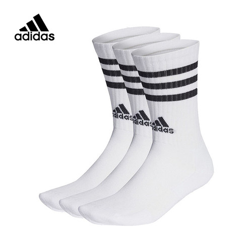 adidas阿迪达斯男女同款袜春季新款三双装跑步中筒袜长袜 HT3458