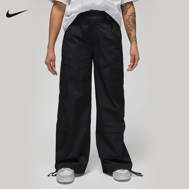 nike耐克2025夏季女子JORDAN运动休闲宽松阔腿梭织长裤DZ3350-010