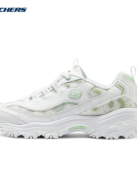 SKECHERS斯凯奇夏季女子花海熊厚底老爹鞋小雏菊休闲鞋150234/WGR
