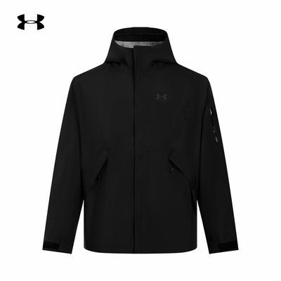 安德玛UA新品City Explore男子运动休闲黑冲锋衣夹克 6005887-001