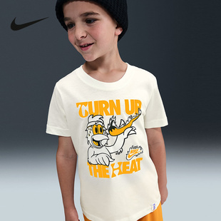 宽松透气图案印花运动T恤HV5202 夏新款 133 短袖 NIKE耐克男女童装