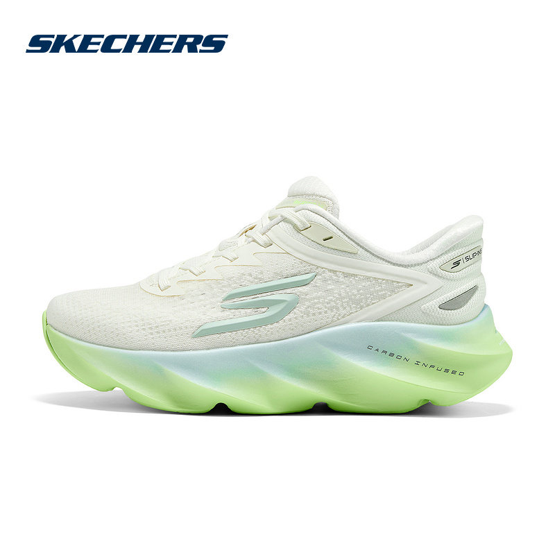 Skechers斯凯奇女鞋百搭舒适轻便透气缓震耐磨跑步鞋172215/OWGN - 实物图