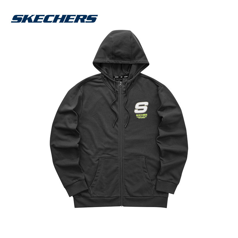 SKECHERS斯凯奇25夏男女休闲舒适运动连帽针织外套L321U142/0018