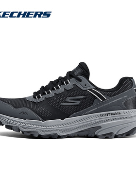 SKECHERS斯凯奇春季男子网面透气缓震跑步休闲运动鞋 220754-BKGY