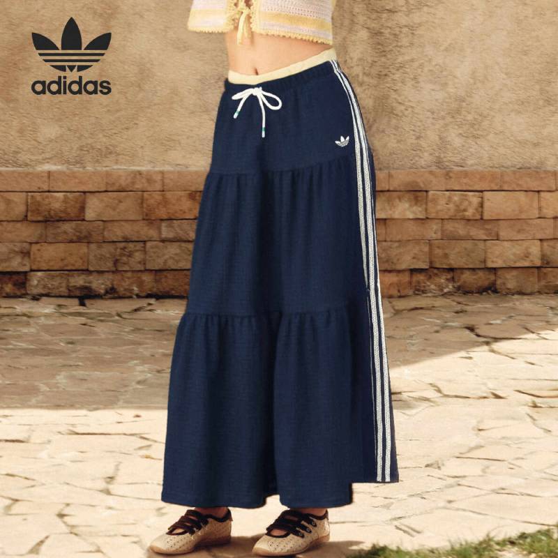 adidas阿迪达斯三叶草女南法假日度假风撞色休闲运动半身裙KX0728 - 实物图