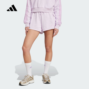 针织短裤 2025夏女ESSENTIALS时尚 JC5701 三分裤 adidas阿迪达斯工装