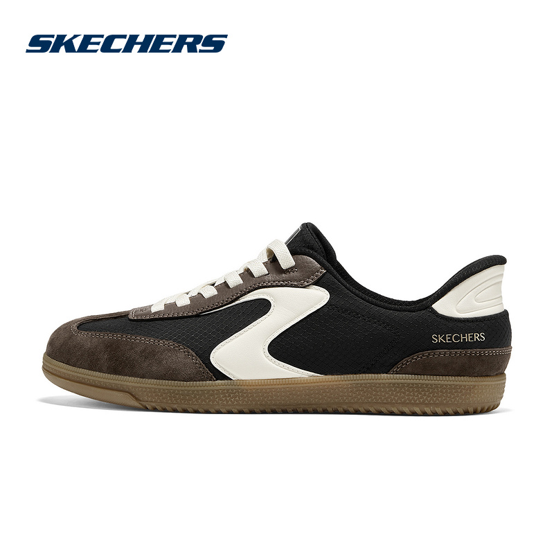 Skecher斯凯奇25秋女士轻质舒适经典复古德训板鞋 185323W/BKBR