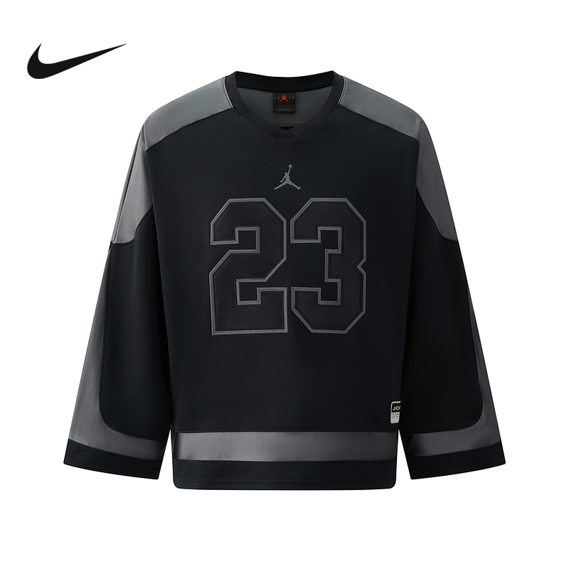 Nike耐克长袖T恤男25秋新款JORDAN 23印花球衣V领卫衣HV0110-010