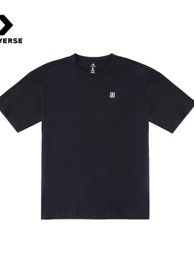 Converse匡威情侣款运动休闲短袖圆领简约百搭黑色T恤UCJ437-023