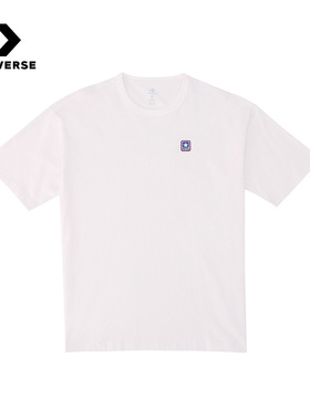 Converse匡威情侣款运动休闲短袖圆领简约百搭白色T恤UCJ437-W2Y
