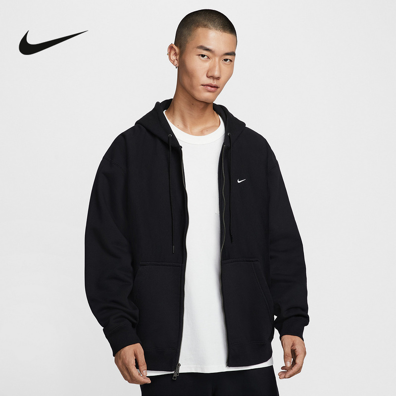 Nike耐克夹克外套男冬季新款加绒刺绣连帽开衫运动卫衣HV1085-010