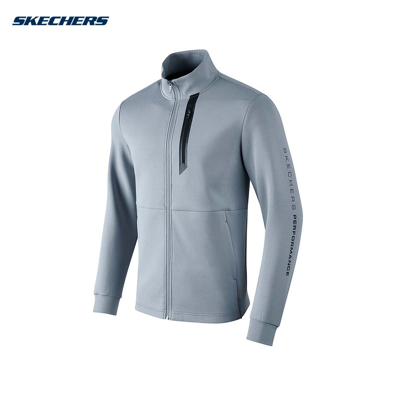 SKECHERS斯凯奇2025春季男子舒适运动休闲针织外套P124M003/02N6