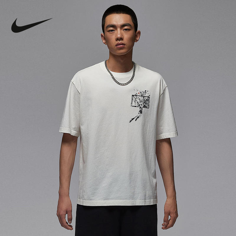 Jordan耐克男子夏季新款篮球训练印花透气短袖运动T恤IB3298-133