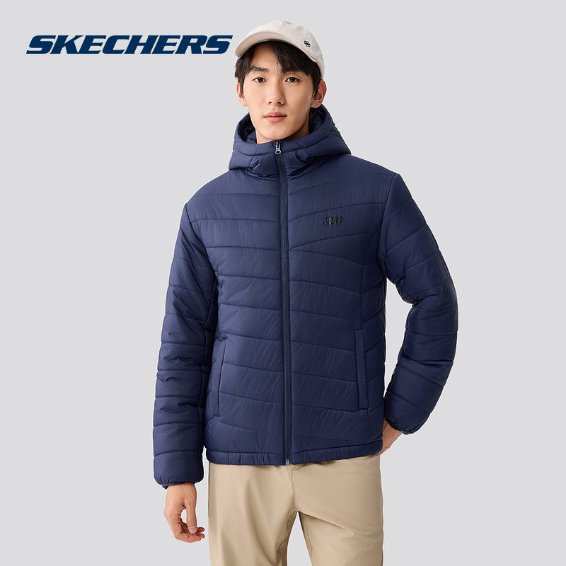 Skechers斯凯奇男女同款棉服运动休闲时尚连帽情侣外套 L4