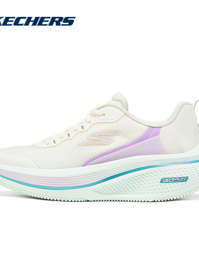 Skechers斯凯奇女鞋厚底缓震跑步鞋撞色拼接运动鞋 129002/OFWT