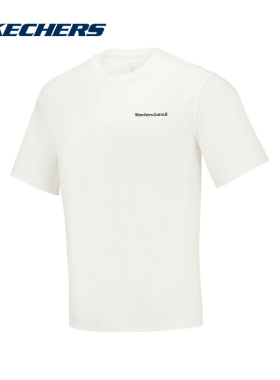 SKECHERS斯凯奇夏季男女短袖钓鱼印花休闲运动T恤衫P125U027-0074