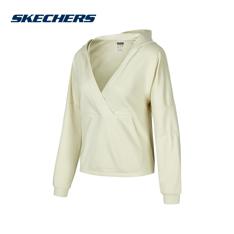 Skechers斯凯奇秋冬女子针织百搭舒适连帽套头卫衣P324W048/0544
