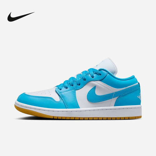 Nike耐克女鞋Air Jordan 1 AJ1白蓝低帮复古板鞋篮球鞋DC0774-104