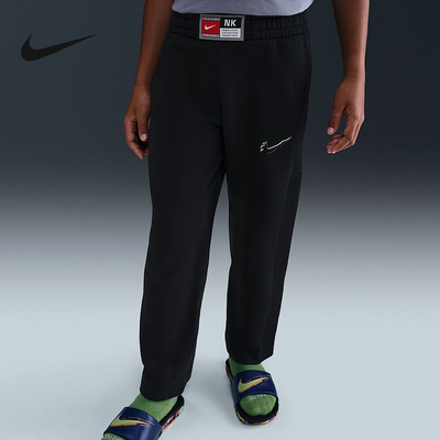 NIKE耐克大童宽松加绒长裤冬新款男女童针织休闲运动裤HV0507-010