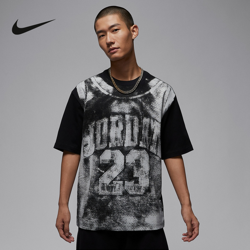 NIKE耐克夏季新款男子T恤运动休闲数字印花短袖针织衫HQ8931-010