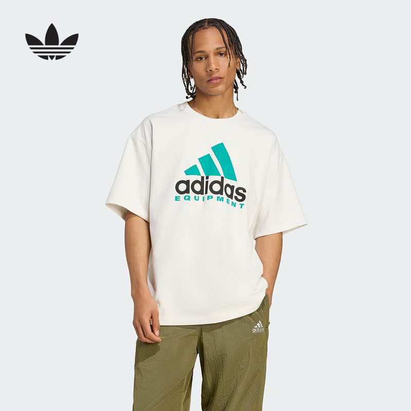 adidas阿迪达斯三叶草秋季新款棉质EQT运动休闲男短袖T恤 JW9129