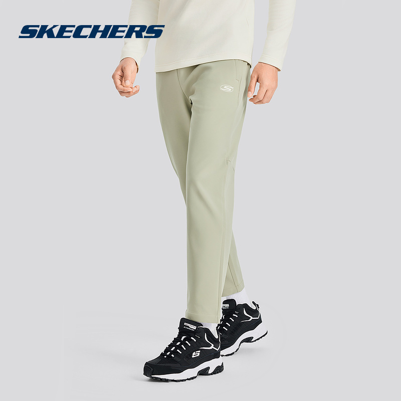 Skechers斯凯奇秋冬男运动裤加绒保暖舒适梭织长裤 P424M125/027B