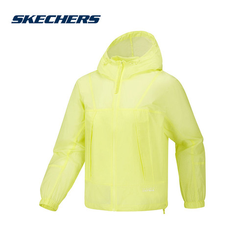 Skechers斯凯奇2026夏季女士休闲轻薄透气梭织连帽外套 P226W117