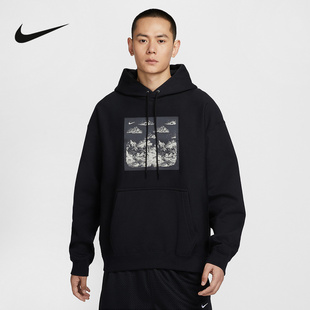 印花休闲针织卫衣HV4115 新款 010 冬季 Nike耐克男子加绒套头连帽衫