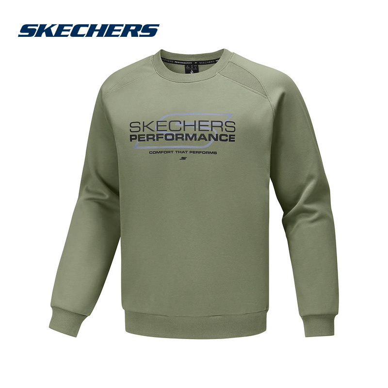 Skechers斯凯奇秋冬男士宽松舒适保暖针织套头卫衣P425M083-01DR