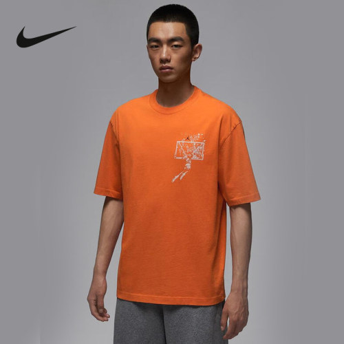 NIKE耐克AJ短袖男夏季JORDAN图案印花宽松篮球运动T恤IB3298-805