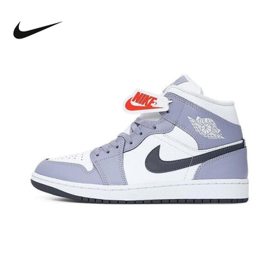 Nike耐克男鞋AIR JORDAN 1 AJ1白紫中帮板鞋休闲篮球鞋DQ8426-145