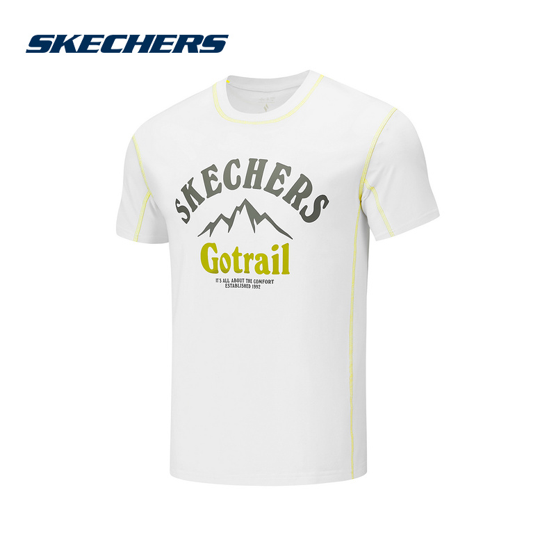 Skechers斯凯奇2025夏男短袖运动休闲针织圆领T恤P325M005-0019
