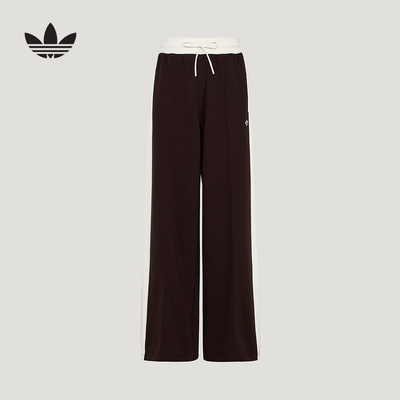 adidas阿迪达斯三叶草直筒宽松三条纹运动裤春女针织长裤 KY3344
