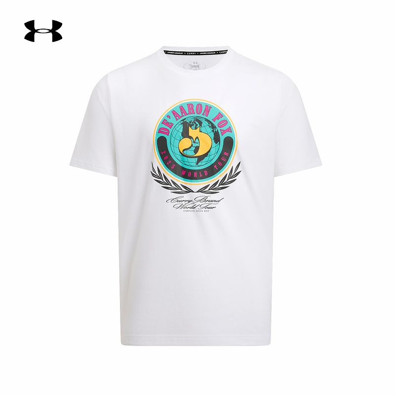 UA安德玛库里CURRY品牌亚洲行男印花篮球运动t恤短袖6012975-100