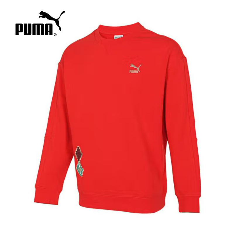 Puma彪马男红色圆领卫衣新年款CNY冬季运动服套头衫女625834-11