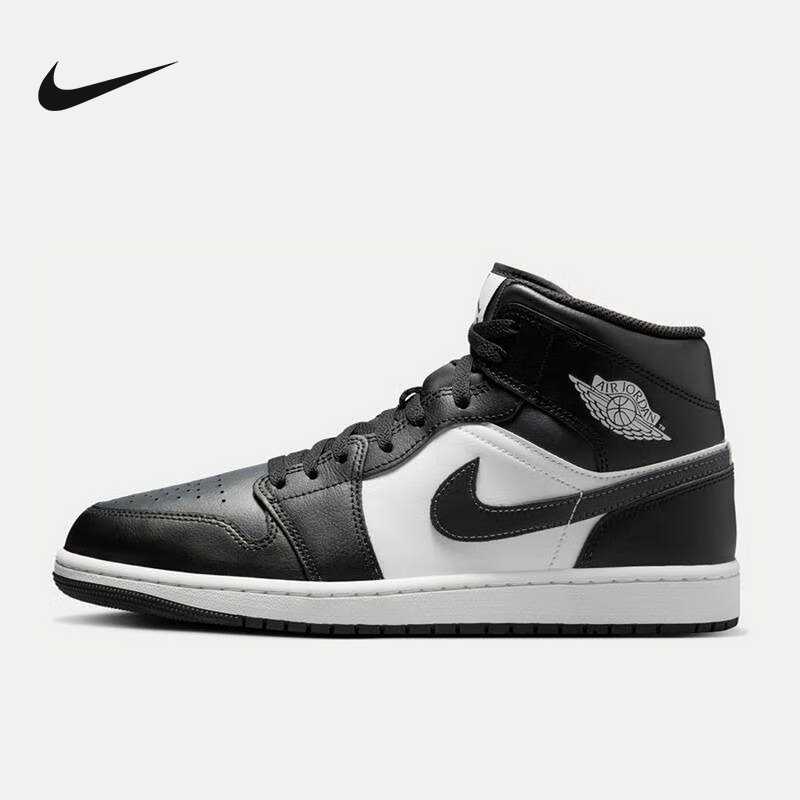 耐克男鞋Air Jordan 1 AJ1黑白熊猫中帮板鞋休闲篮球鞋DQ8426-010