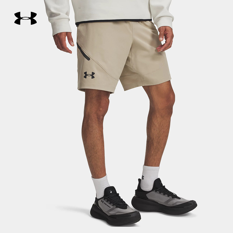 安德玛男裤夏季新款户外休闲运动裤跑步训练梭织短裤1370378-299