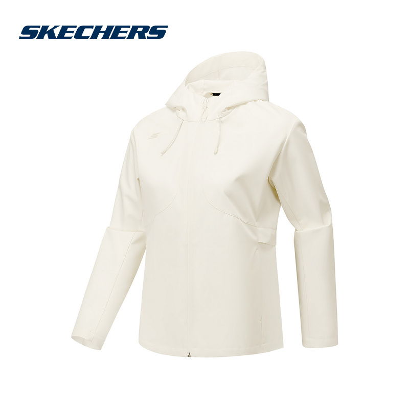 Skechers斯凯奇秋季女运动休闲防风连帽梭织外套 P325W067-008D