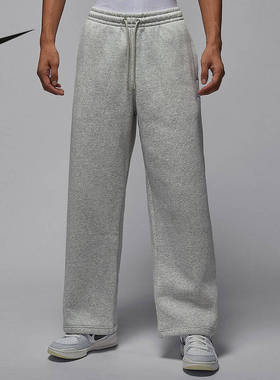 Jordan耐克男裤OVERSIZE风冬加绒宽松直筒长裤黑色卫裤IB7239-050