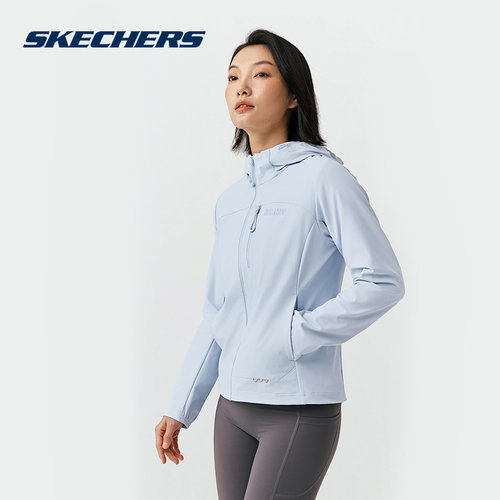 SKECHERS斯凯奇户外跑步运动防风外套女软壳衣夹克 P226W136