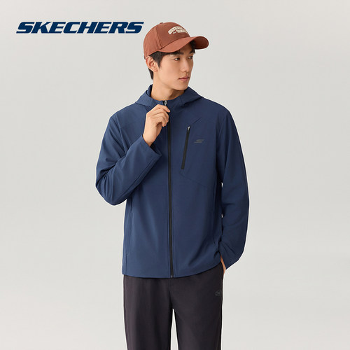 Skechers斯凯奇男士夏季舒适运动系列休闲凉感外套 P226M002/00DU