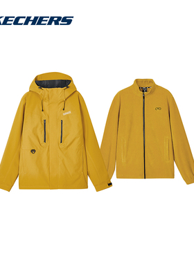 Skechers斯凯奇秋季男摇粒绒保暖针织外套+梭织外套L324M148-0488
